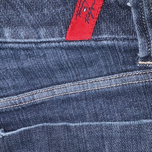 Tommy Hilfiger Womens Vintage Low Rise Capris Jeans‎ Size 6 Blue Y2K Distressed - Picture 3 of 9